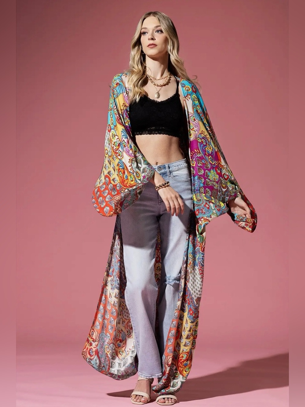 Valentina Boho Maxi Kimono Duster | OS